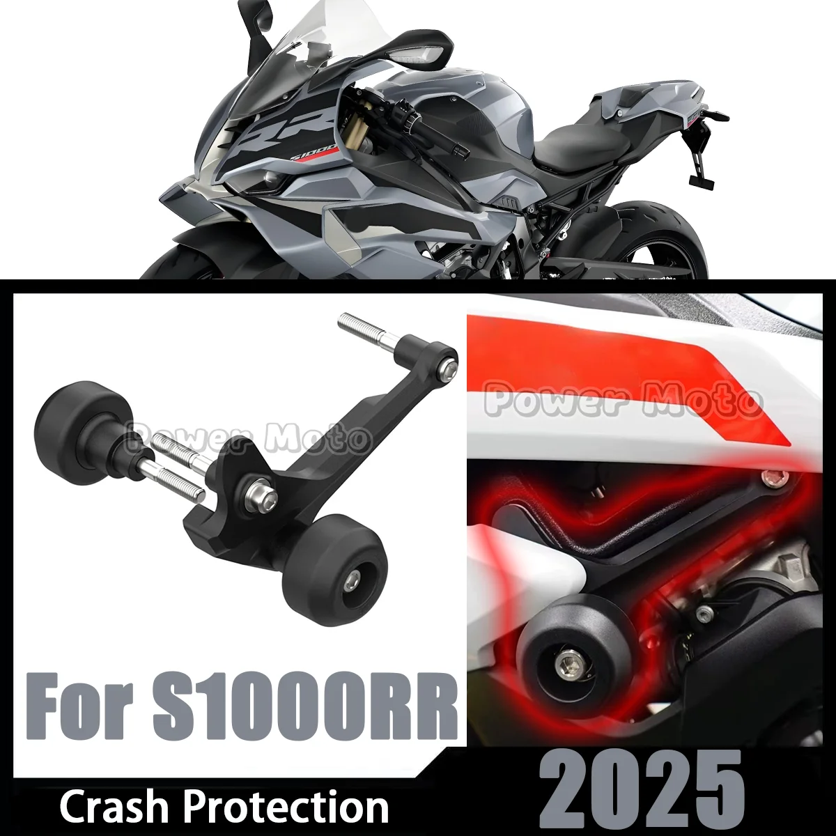 

S1000RR 2025 Crash Protection Motorcycle Accessories Frame Slider Crash Protector For BMW S 1000 RR 2025 2026 Crash Protectors