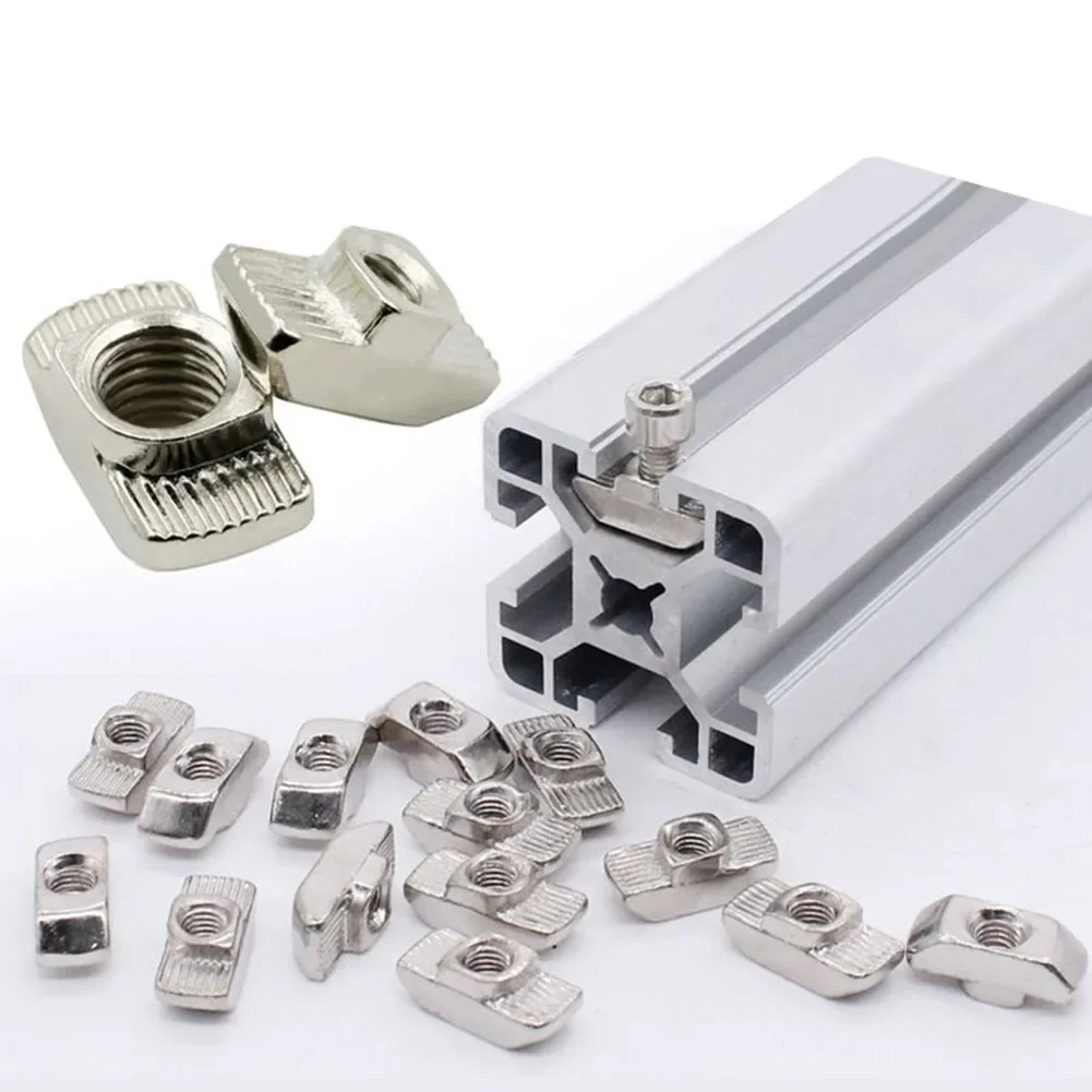 Hammer Nuts T Nut 50PCS M6 Accessories Carbon Steel Extrusion Slot Fastener For Aluminium Profile High Quality