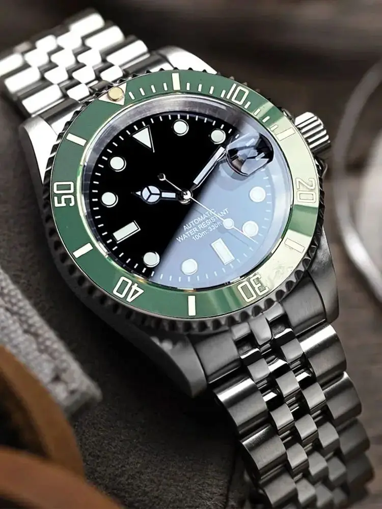 Miyota 8215 PT5000 roestvrij staal 40 mm duik automatisch herenhorloge saffierkristal roterende bezel lichtgevend mechanisch horloge - afbeelding 2