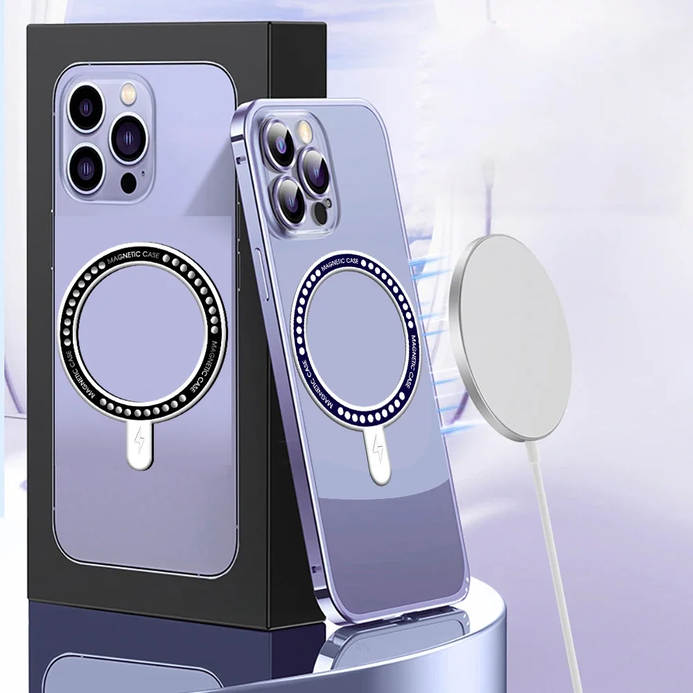 For Magsafe Magnetic Ring Wireless Charger Plate For iPhone 15 14 13 12 Pro X XR XS 8 7 Plus Universal Car Holder Magnet Sticker