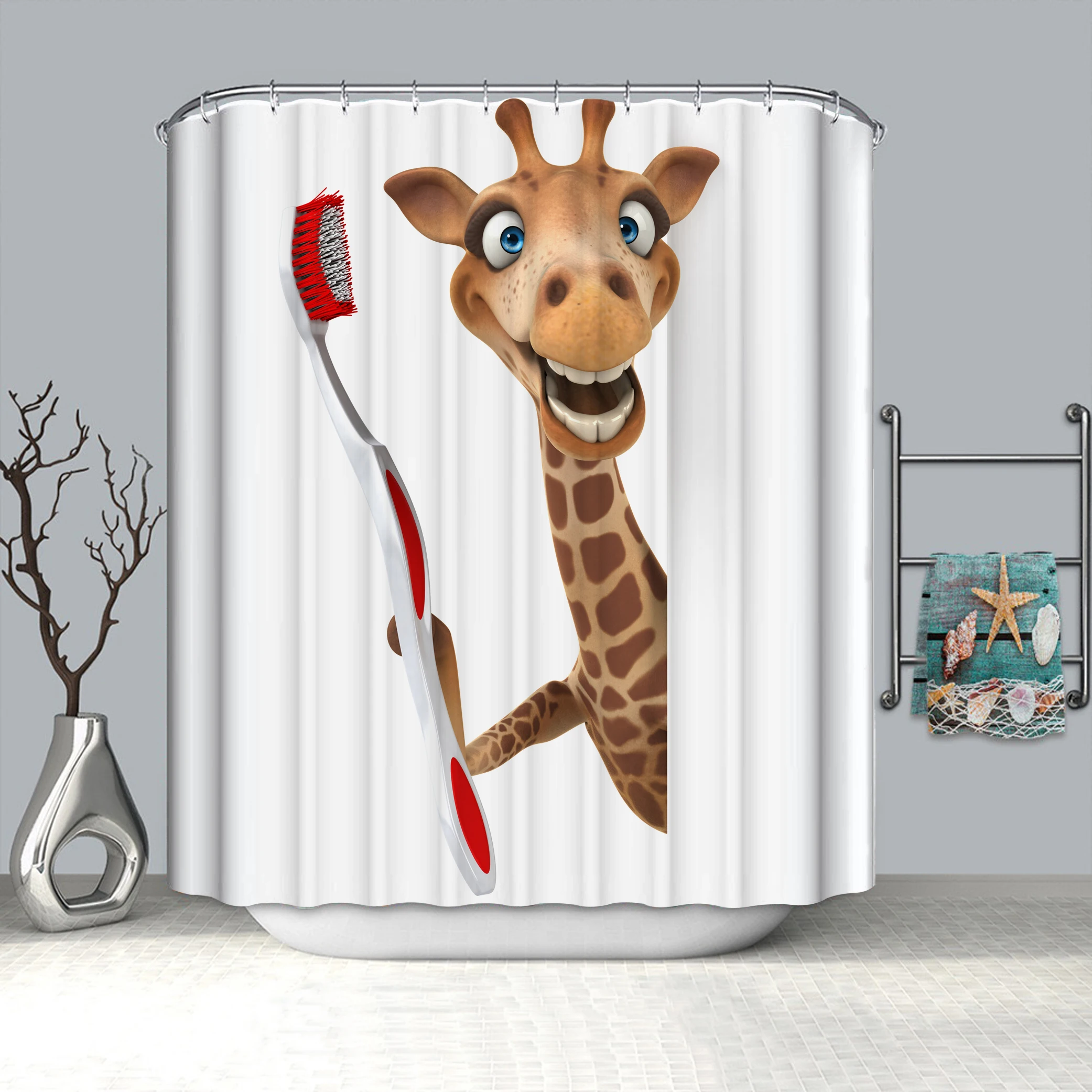 Cute Animal Black Cat Bathroom Shower Curtains Bath Screens Polyester Waterproof Fabric Funny Curtain Home Decor Cortinas Hooks