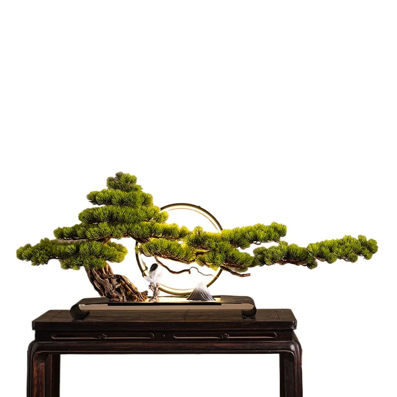 

New Chinese simulation welcome pine light luxury green plant ornament decoration
