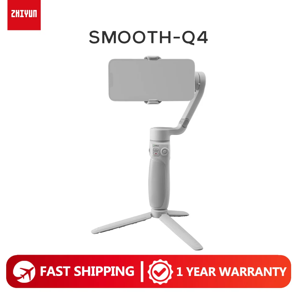 

Zhiyun Smooth-Q4 Smartphone Compact Folding 3-Axis Gimbal Stabilizer with Built-In Extension Rod up to 8.5" for Livestreaming
