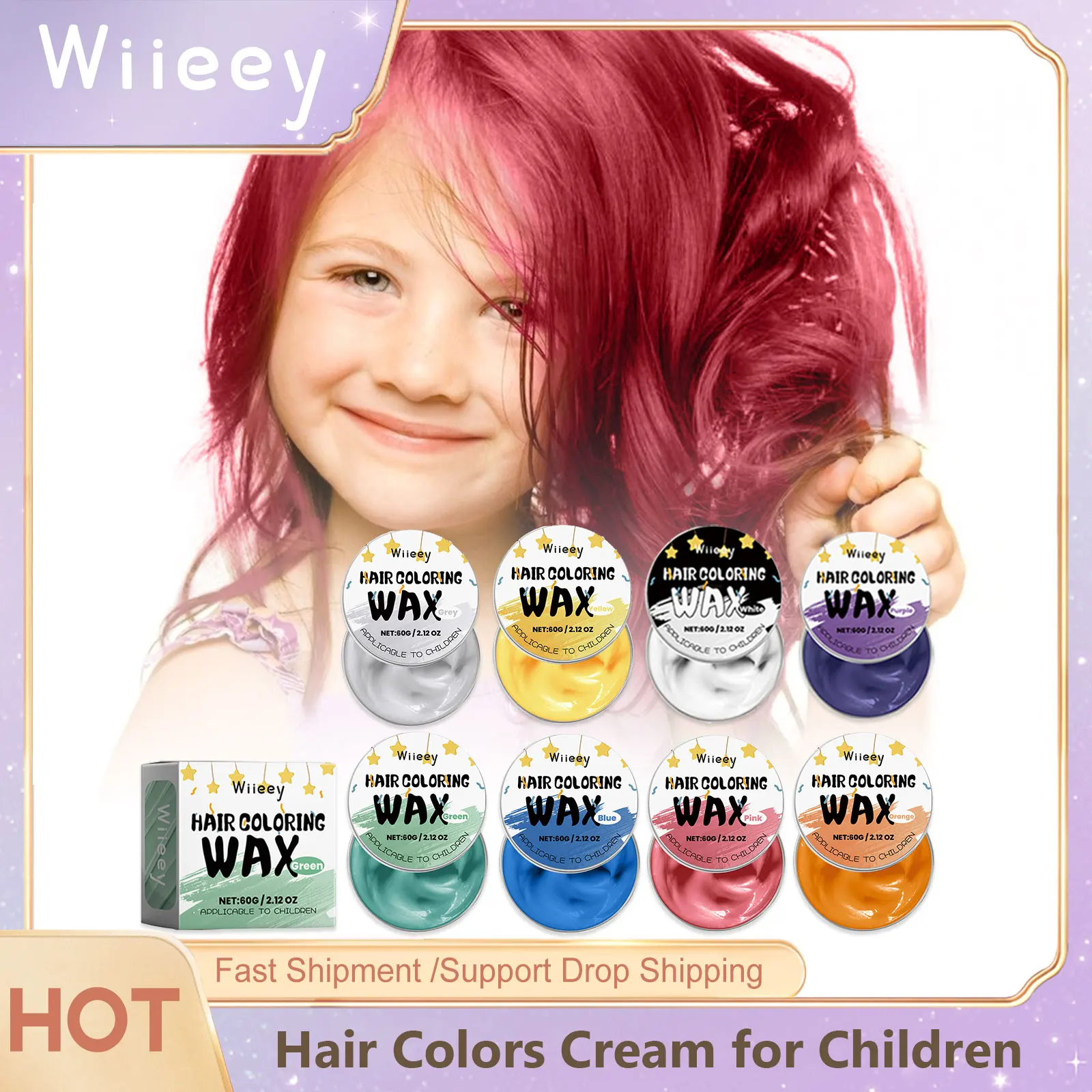 

Hair Colors Cream for Children Temporary Organic Natural Fast Hair Dye Shampoo Mild Non-damage DIY Instant Hair Styling Product