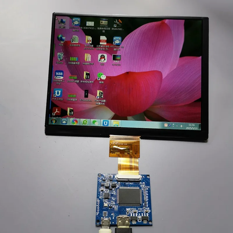 8-inch 1024x768 LCD display driver board, mini HDMI interface, compatible with Lattepanda, Raspberry Pi, and Banana Pi computers