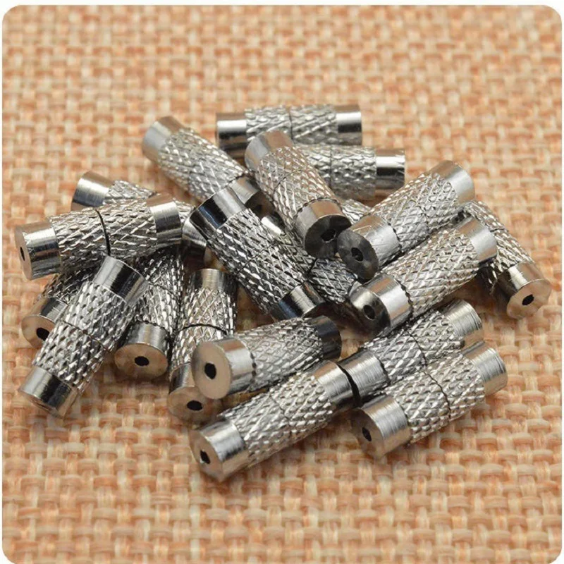 10Pcs/Set DIY jewelry accessories, copper alloy screw buckle, pure silver pearl necklace buckle, bracelet connection, mesh