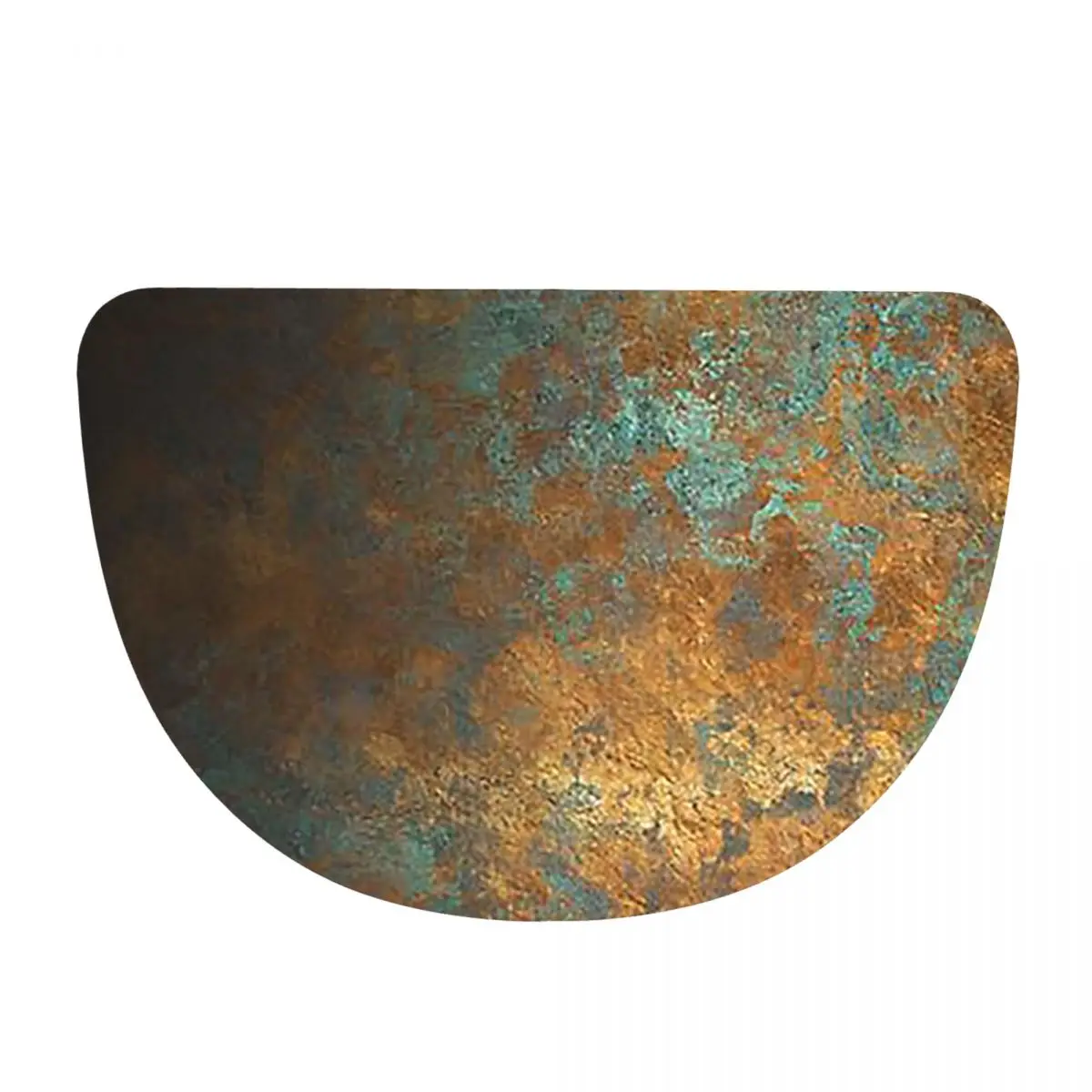 Oxidized Copper Soft Flannel Half Round Doormat Non Slip Bathroom Mat Absorbent Floor Carpet for Home Bedroom