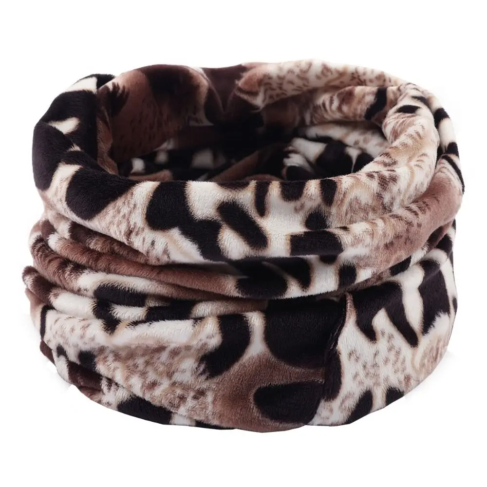 Winter Fashion Windproof Soft Ring Scarves Double Layer Outdoor Sports Neck Warmer Thermal Loop Fleece Neck Scarf