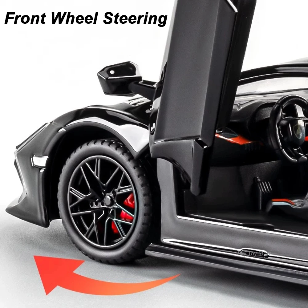 1:24 ريفويلتو سينا لعبة سيارة مصغرة سبيكة دييكاست نموذج مع أبواب رذاذ مفتوحة ضوء الصوت التراجع مركبة الصبي هدية عيد ميلاد