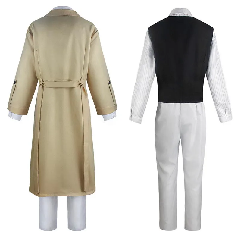 Dazai Cosplay Costume  Detective Dazai Osamu Outfits include Trench Coat Shirt Vest Pants For Adult Halloween Party sets image 2