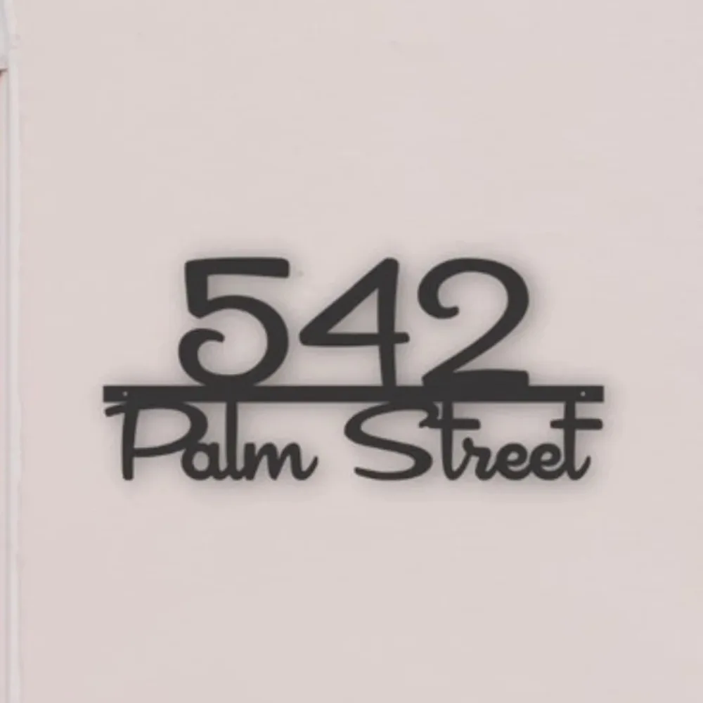 Metal House Number Sign, Mid Century Style. A Modern Address Identifier. Personalized. Adds Outdoor Decor Charm To Your Home.