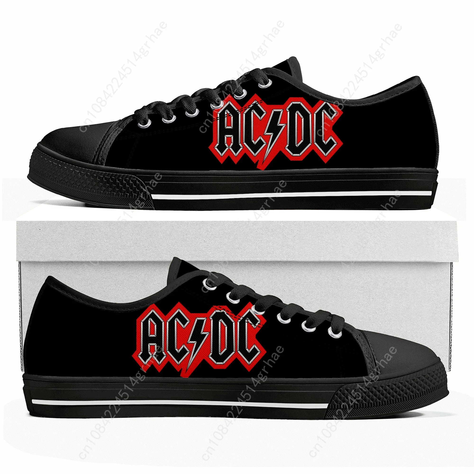 A-AC Rock Band D-DC Low Top Sneakers Mens Womens Teenager High Quality Canvas Sneaker Casual Couple Shoes Custom Made Shoe Black