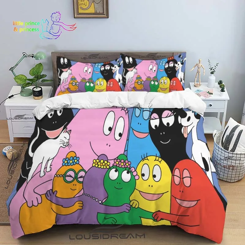 

Les Barbapapa Barbamama Cartoon Bedding Set Single Twin Full Queen King Size Bed Set Adult Kid Bedroom Bedding Gift