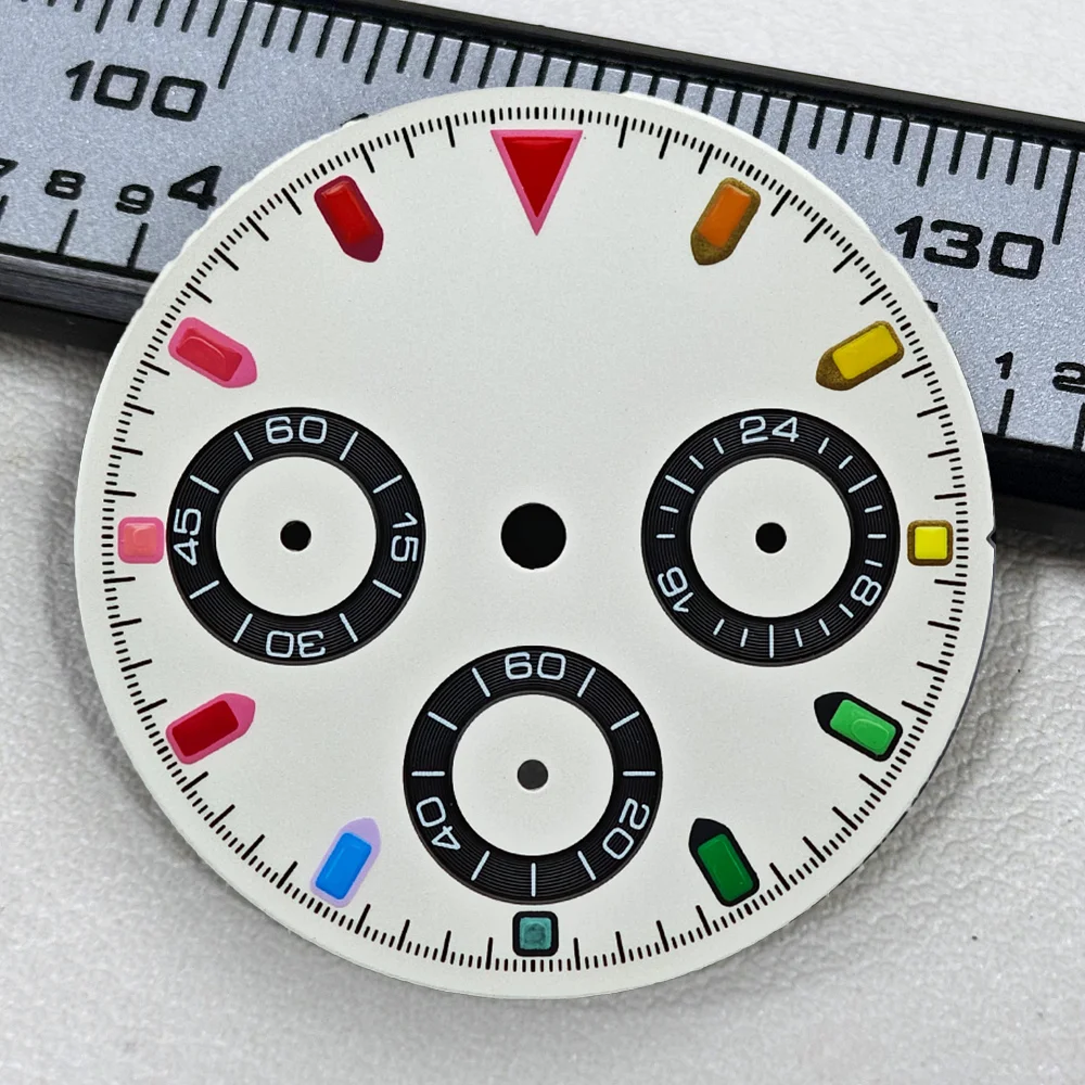 29mm VK63 Dial Panda Dial Luminous Dial Suitable for Daytona 39mm Case Quartz Watch VK63 Movement Watch Replacement Accessories view 2