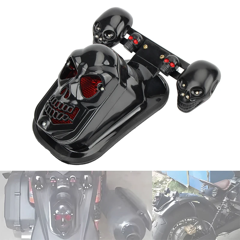

Motorcycle accessories personalized skull turn signal lights For Harley-Davidson cruise Prince pedal scooter LED taillights