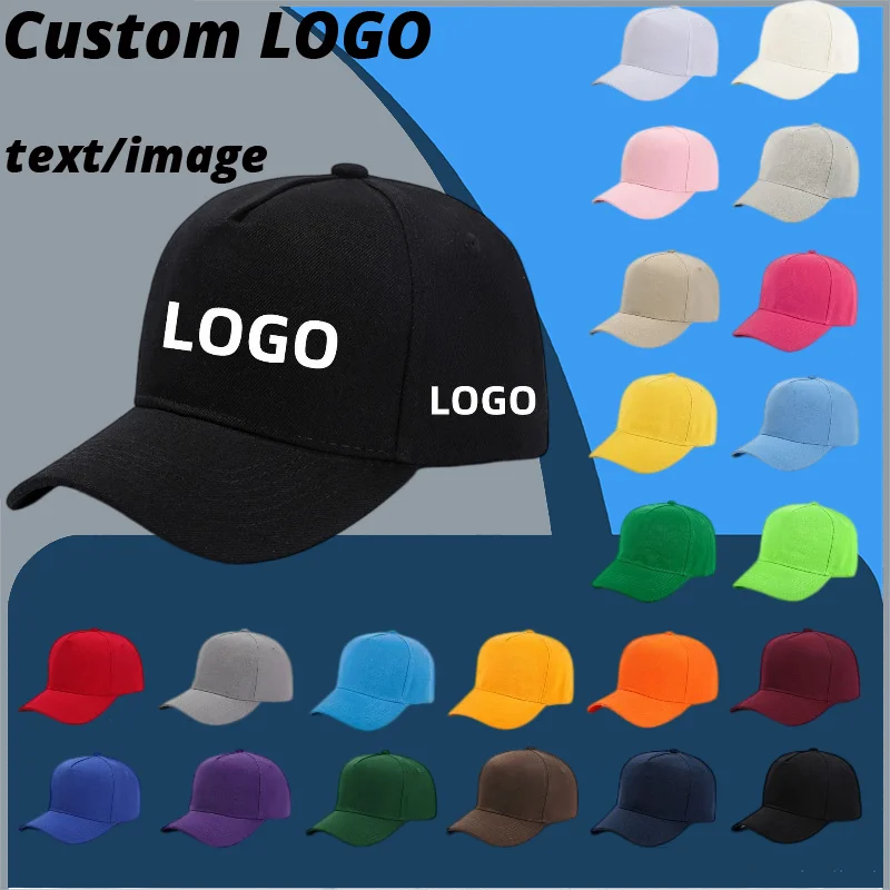

Custom Printed Embroidery Logo Baseball Cap Men and Women Five Panel Outdoor Sunshade Solid Color Trucker Hat Casquette Femme
