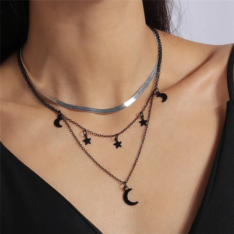Vintage Kreuz Anhänger Halskette für Frauen Gold Silber Farbe Mehrschichtige Ovale Perlen Kette Halskette Minimalismus Weiblichen Schmuck – Detail 9