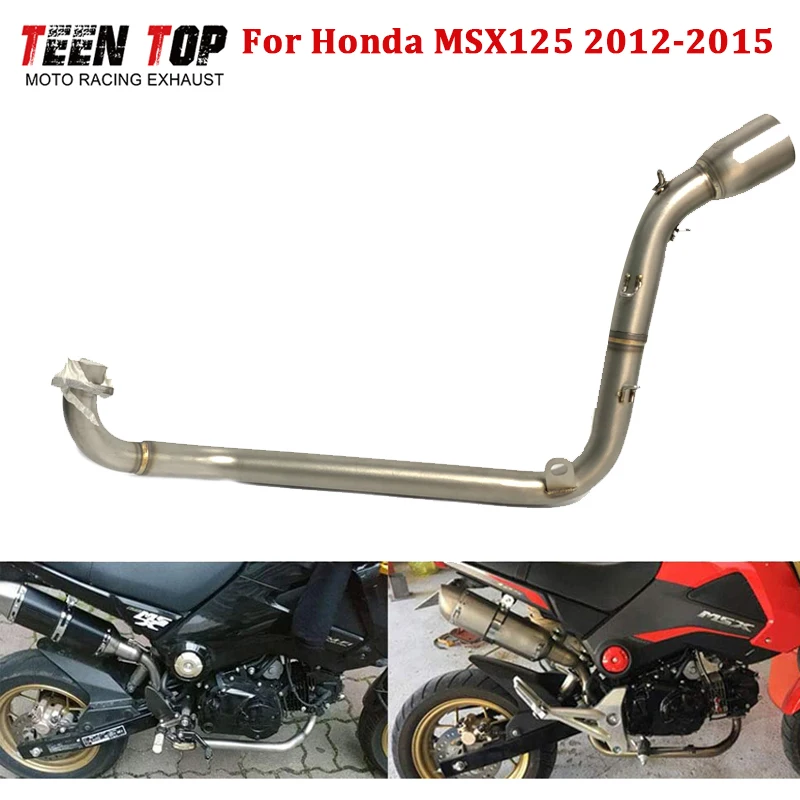

Нижняя выхлопная труба мотоцикла для Honda MSX125, передняя соединительная труба 12-15, 51 мм, выхлопной коллектор из нержавеющей стали, Escape Moto