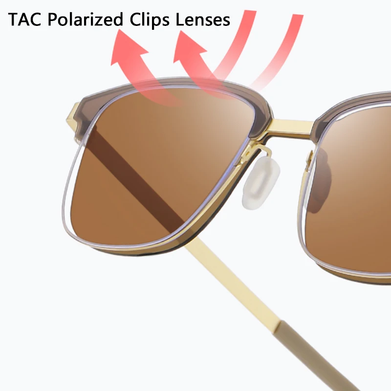 No Screw Super Elasticity Stainless Steel Polarized Sunglasses Set 2in1 Women Men Anti Blue Light Myopia Glasses Clips Sunnies