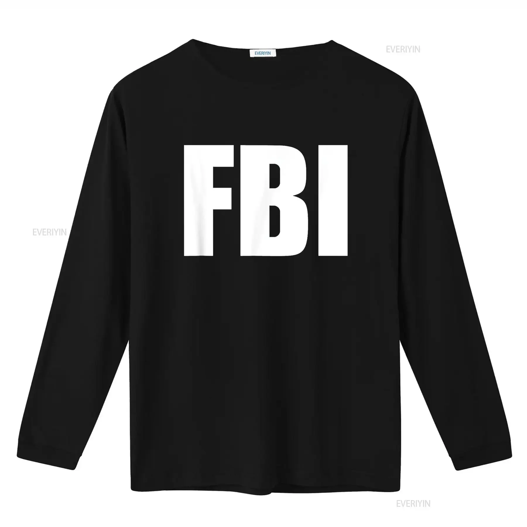 تي شيرت FBI بشعار مكتب التحقيق الفيدرالي، قمة الموضة المغسولة العتيقة للارتداء اليومي، ملابس الشارع المريحة