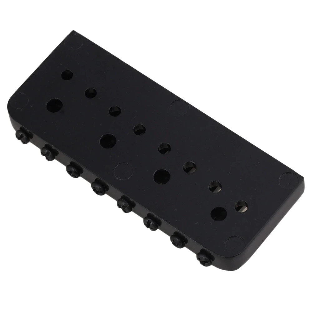 Black 8 String Fixed Bridge Replacement for Electric Guitar with Screw