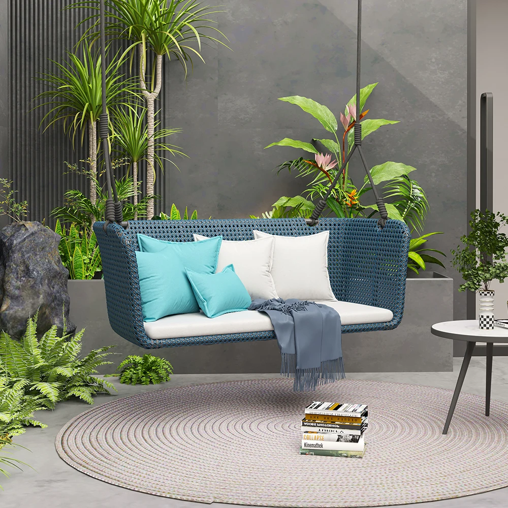 *Y- Modern PE Rattan Hanging Porch Swing Chair for Garden & Resort Hotels Factory Wholesale, Customizable