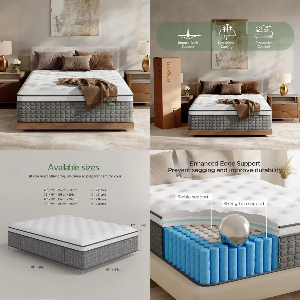 Memory Foam Hybrid Mattress, 10-Inch Twin Size, Individual Pocket Spring, Motion Isolation for Comfortable Sleep