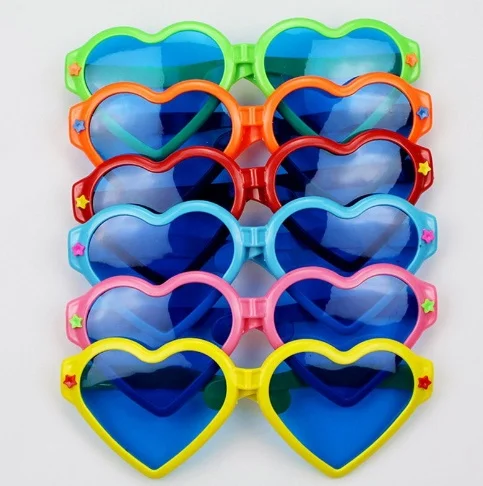 Large heart party glasses mixed 12 pcs