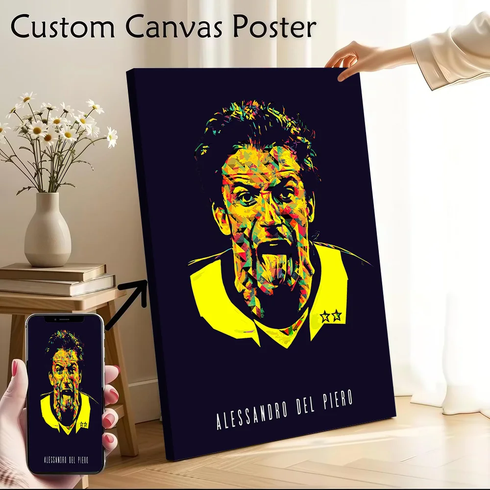 Alessandro Del Piero Printed Canvas Poster Custom Pictures Wall Art Canvas Painting for Decorative Paintings Room Decoration