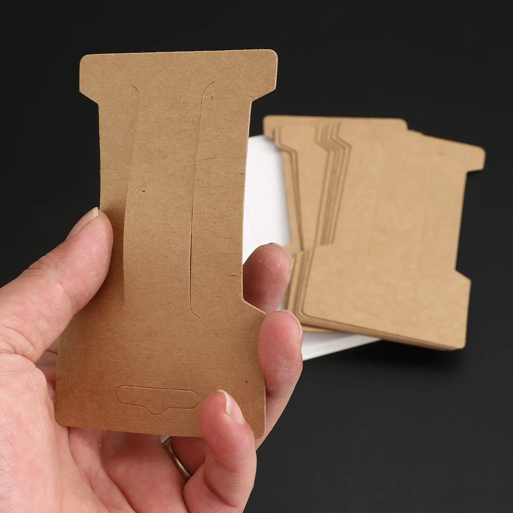 50 Stück T-förmige Haarspangen-Displaykarten aus Papier und 50 Stück transparente OPP-Selbstklebebeutel für die Präsentationsverpackung von Haaraccessoires. – Detail 3