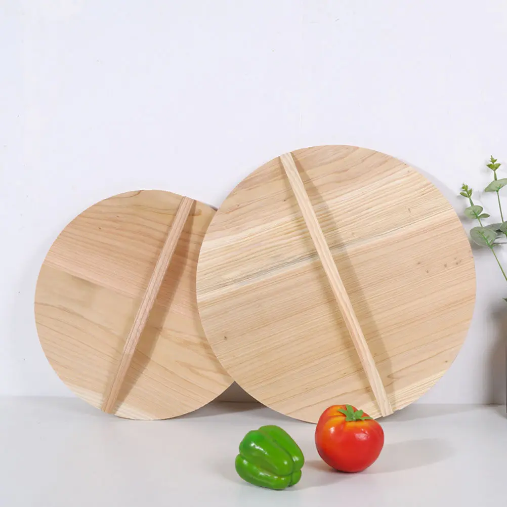 

Natural Wood Wok Lid Lightweight Anti-Oil Splash Pot Cover Wooden Kitchen Tool Household Cooking Protector