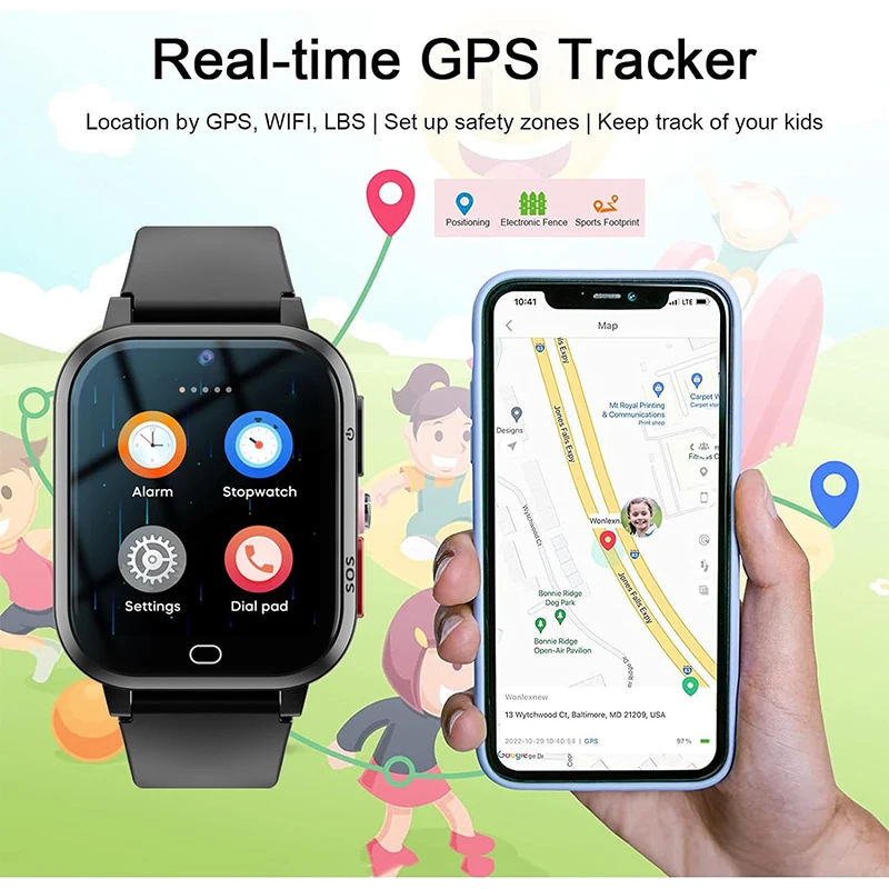 Wonlex Per Bambini 4G Astuto Della Vigilanza GPS WIFI Video Chiamata SOS Kid Astuto Della Macchina Fotografica Localizzazione Tracker Monitor Orologio Del Telefono Impermeabile