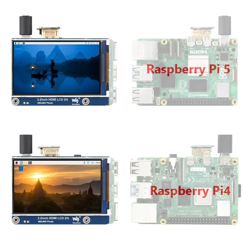 3.2 بوصة-HDMI-LCD-(H) Raspberry Pi 3.2 بوصة HDMI LCD IPS Display 480x800 أيضًا لأجهزة الكمبيوتر الصغيرة الأخرى