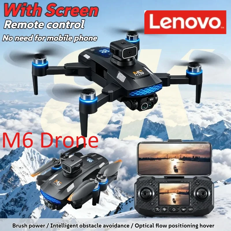 Lenovo Professional 5G WIFI M6 Drone 8K HD Camera Drones  FPV Video 4k UAV With screen Remote control RC Quadcopter Dron