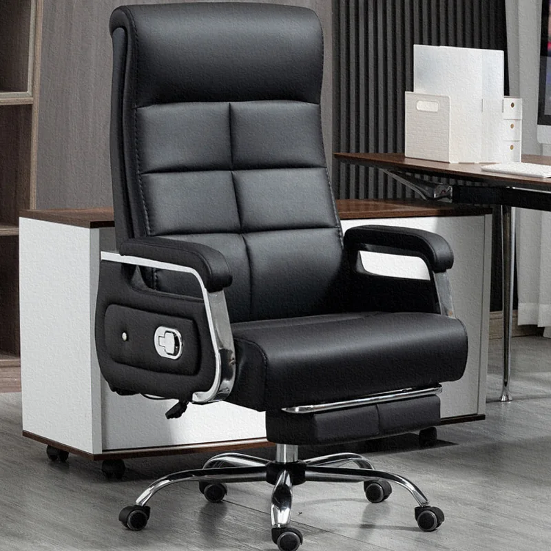 President Business Office High-end Boss Chair Cowhide Massage Nap Reclining Chair Computer Chair