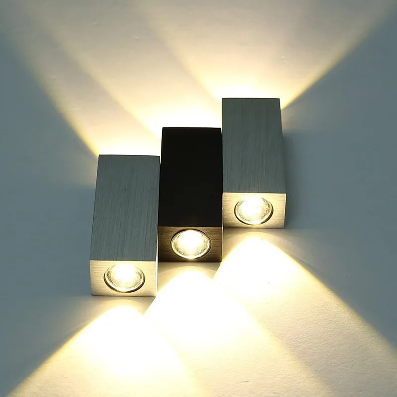 Dimmable/N 6W LED Wall Sconce Light Up/Down Lighting Stair/Step Lamp Fixture Aluminum Bedroom Corridor Disco Living Room