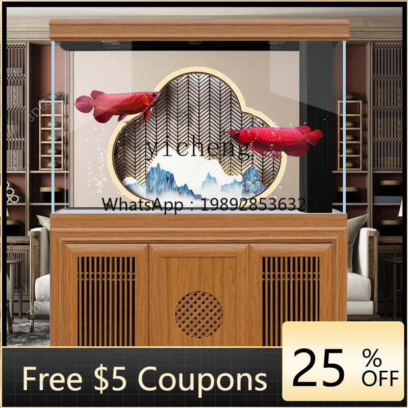 

AA Floor Large Screen Household Partition Wall Fish Globe Balcony Fish Tank