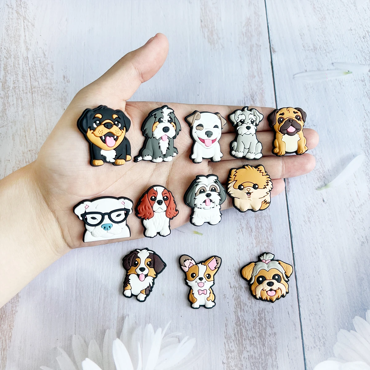 New Arrivals Wholesale Cute Animals Dog Shoe Charms for Crocs Accessories Pin DIY Clogs Decoration Kids Adult Party Gifts