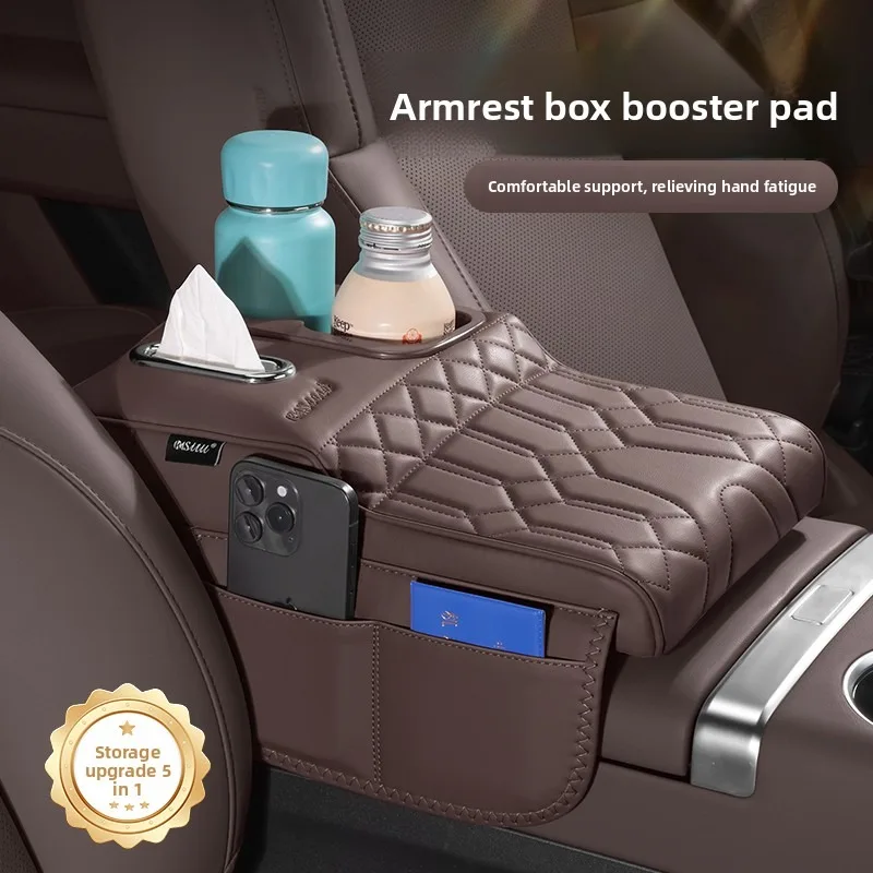 Car Armrest Box Heighten Pad Universal Memory Center Console Arm Rest Cushion Elbow Support Protector Auto Interior Accessories