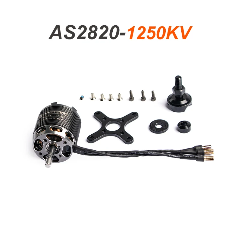 

Бесколлекторный двигатель T-Motor AS2820 1250KV 400W для радиоуправляемых самолетов, квадрокоптеров, FPV, VTOL – 3S-4S LiPo, 30A ESC, 10x5 10-11