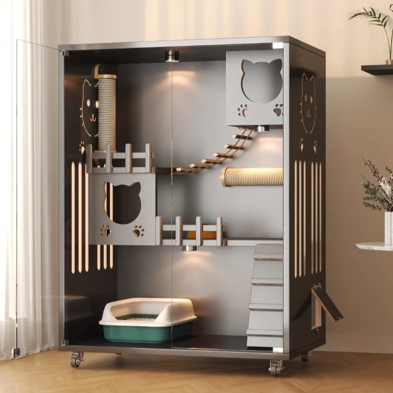 

Villa household indoor with toilet integrated does not occupy an area, small apartment cat house, cabinet balcony, cat cage