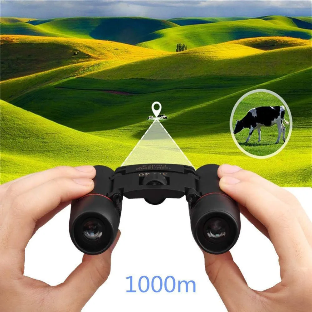 Folding 30x60 Binoculars Portable Telescope High Resolution Optics For Outdoor Camping Hiking Birding Wildlife Observation