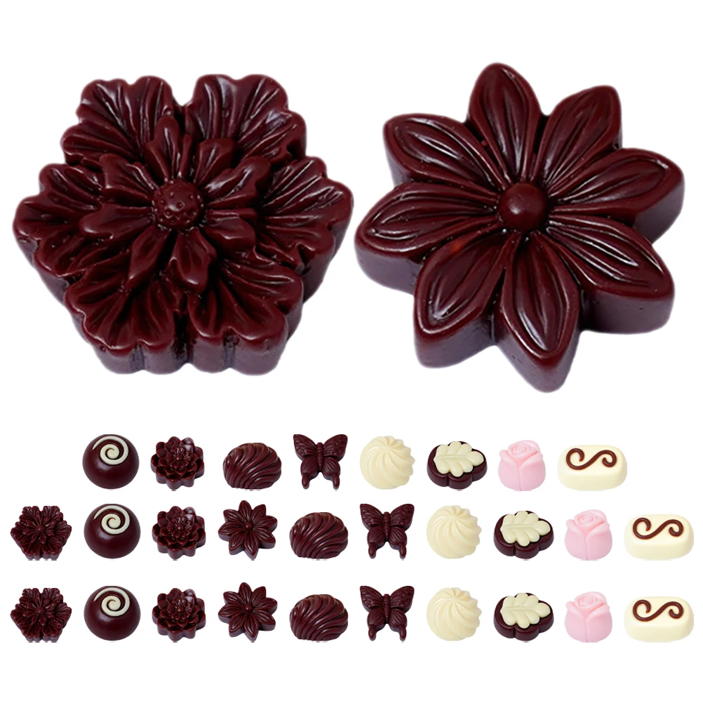 

30pcs Realistic Chocolate Resin Fake Dessert Decor Simulation Food Props For Baking Play Home Kitchen Decoration