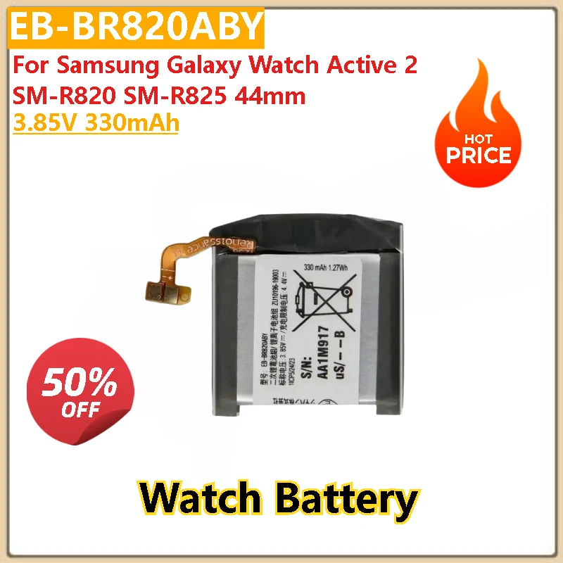 100% New High Quality 3.85V 330mAh Replacement Watch Battery EB-BR820ABY For Samsung Galaxy Watch Active 2 SM-R820 SM-R825 44mm