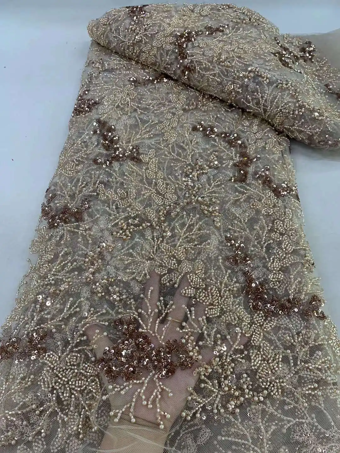 2025 mais recente delicado elegante melhor qualidade malha macia luxuoso frisado tubo tecido de renda para vestido de noite de casamento u_ge2918