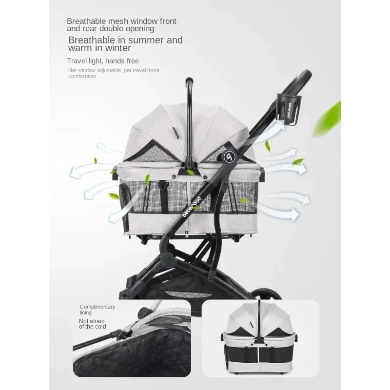Hot SalHot Sal Pet Small Dog Out Trolley Lightweight Folding Basket Can Be Separated