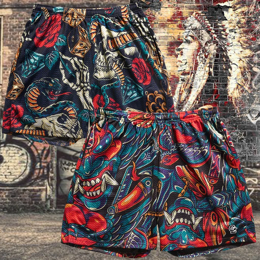 

Fashion Pattern Letter Printed Breathable Quick Drying Motorcycle Shorts Summer Casual Shorts Adult/Children Street Life Shorts