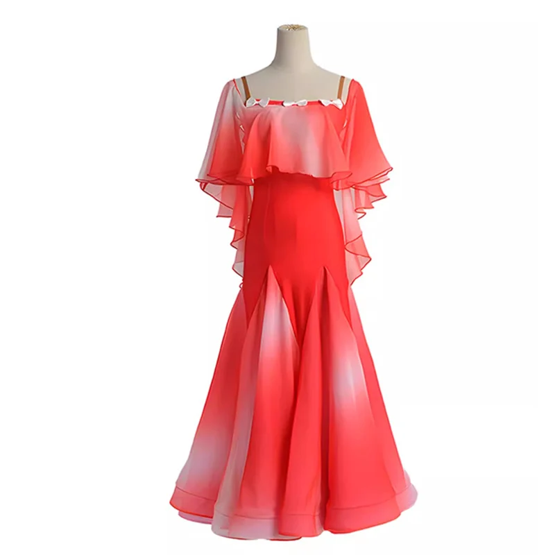 

2024 New Elegant Ballroom Dance Dress Women Competition Modern Dance Costume Big Swing Tango Party Waltz Practice Wear Clothes