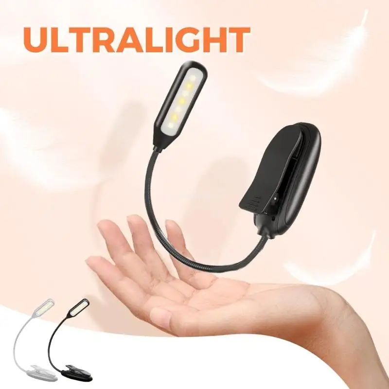 

Soft Light LED Clip Book Lamp USB Rechargeable Bedside Book Clamping for Reading