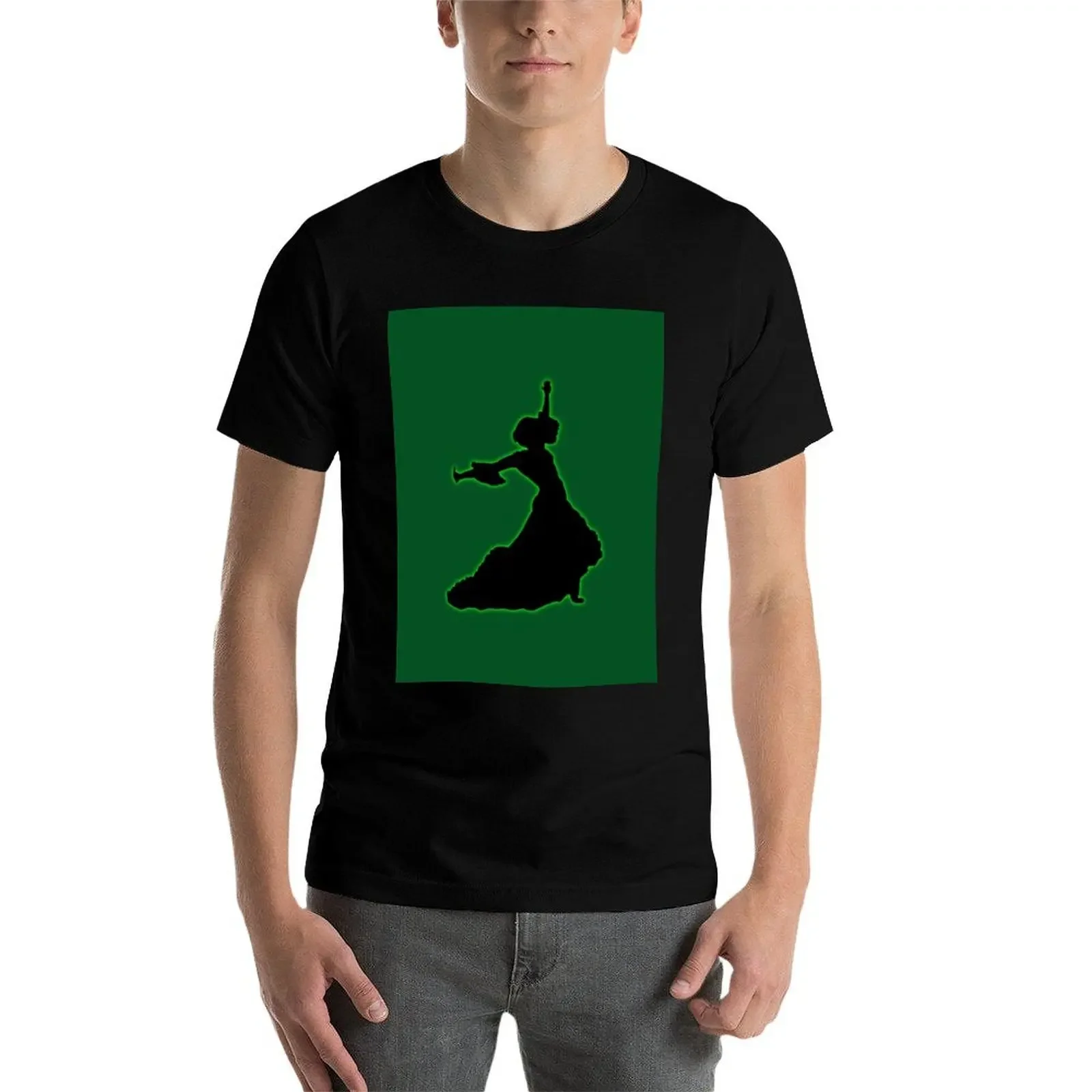 Groen Gloeiend Flamencodanseres T-shirt douane ontwerp je eigen designer shirts street wear t-shirt heren ℅   katoen